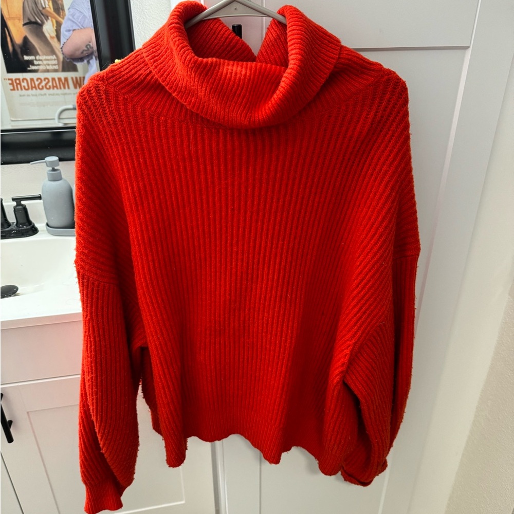 Bright Red H&M Turtle Neck Sweater